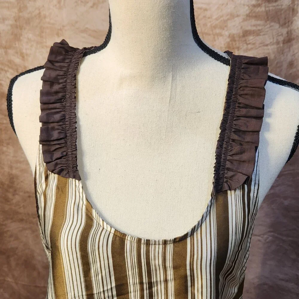 Karen Zambos Vintage Couture Silk Striped Dress – Size 4